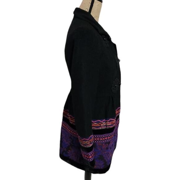 Anthropologie Plenty Tracy Reese Loma Stitched Embroidered Wool Blend‎ Coat 6 - Picture 7 of 16